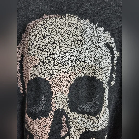 Torrid Womens Super Soft Slub Gray Skull Graphic T-Shirt Size 2 - Picture 3 of 6